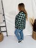 Mint and Black Button Down Plaid Shirt with Hood - Whiskey Skies - DNA COUTURE