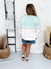 Mint & Pink Striped Long Sleeve Cardigan - Whiskey Skies - WHITE BIRCH