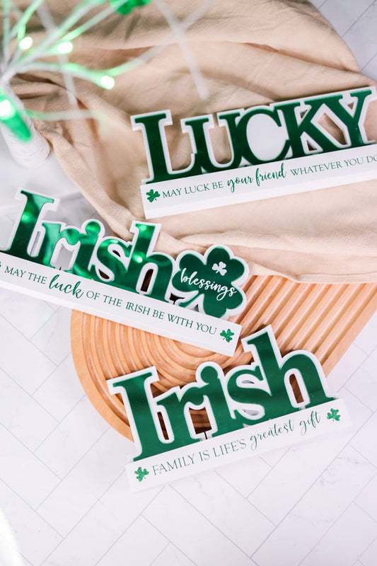 Mirrored St. Patrick's Day Cutout Signs (3 Styles) - Whiskey Skies - K&K INTERIORS