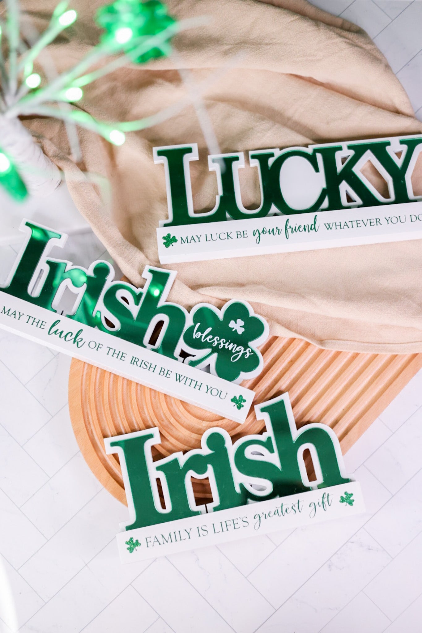Mirrored St. Patrick's Day Cutout Signs (3 Styles) - Whiskey Skies - K&K INTERIORS