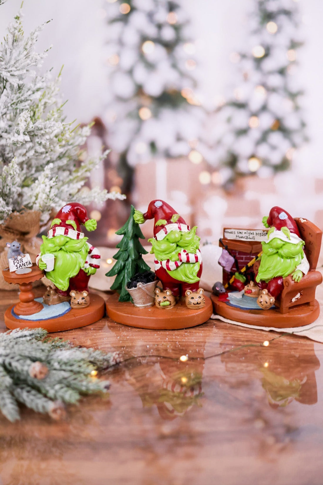 Mischievous Christmas Gnome Resin Figures (3 Styles) - Whiskey Skies - GERSON COMPANIES