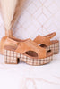 "Miss Carley" Caramel Combo Wedges - Whiskey Skies - CORKYS FOOTWEAR