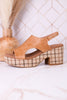 "Miss Carley" Caramel Combo Wedges - Whiskey Skies - CORKYS FOOTWEAR