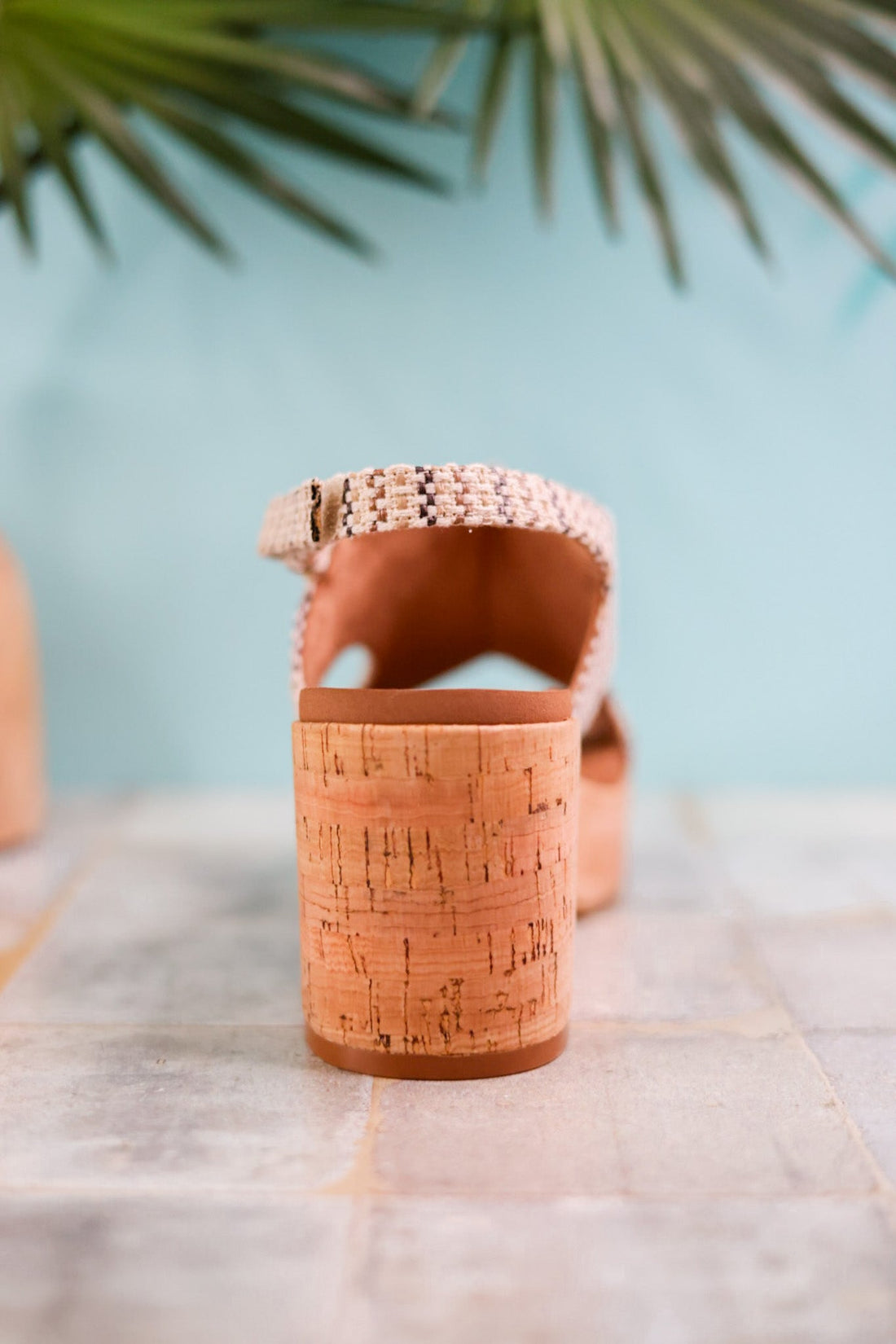 Miss Carley Tan Striped Platform Sandals - Whiskey Skies - CORKYS FOOTWEAR
