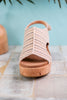 Miss Carley Tan Striped Platform Sandals - Whiskey Skies - CORKYS FOOTWEAR