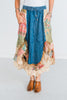 Mixed Denim and Plaid Boho Patch Midi Skirt - Whiskey Skies - YOUNG THREADS