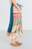 Mixed Denim and Plaid Boho Patch Midi Skirt - Whiskey Skies - YOUNG THREADS