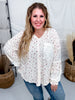 Mixed Fabric Floral Long Sleeve V - Neck Top - Whiskey Skies - J.NNA