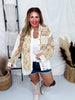 Mixed Floral and Crochet Balloon Sleeve Button Down Top - Whiskey Skies - POL CLOTHING INC.