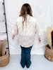 Mixed Floral Patchwork Button Down Shirt In Ecru - Whiskey Skies - EASEL