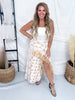 Mixed Plaid Print Midi Skirt With Lace Trim - Whiskey Skies - POLAGRAM + BAEVELY