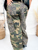 Mixed Print Leopard and Camo Cargo Pants - Whiskey Skies - BIBI