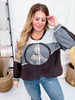 Mixed Print Patchwork Peace Sign Midi Sweater - Whiskey Skies - POL CLOTHING INC.