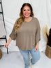 Mocha 3/4 Sleeve Boxy Top - Whiskey Skies - ANDREE BY UNIT