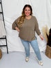 Mocha 3/4 Sleeve Boxy Top - Whiskey Skies - ANDREE BY UNIT