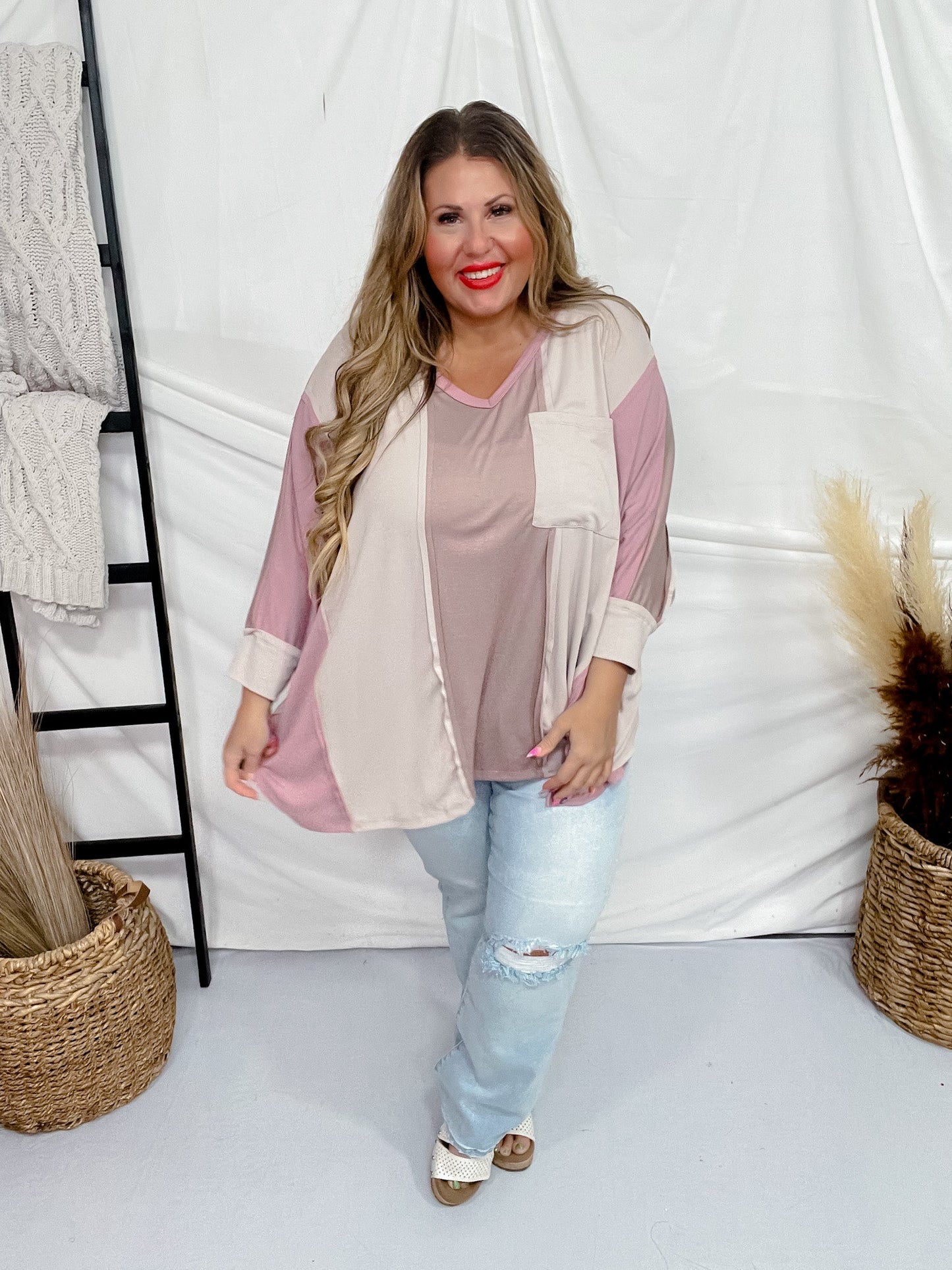 Mocha and Mauve Tunic Top - Whiskey Skies - ANDREE BY UNIT