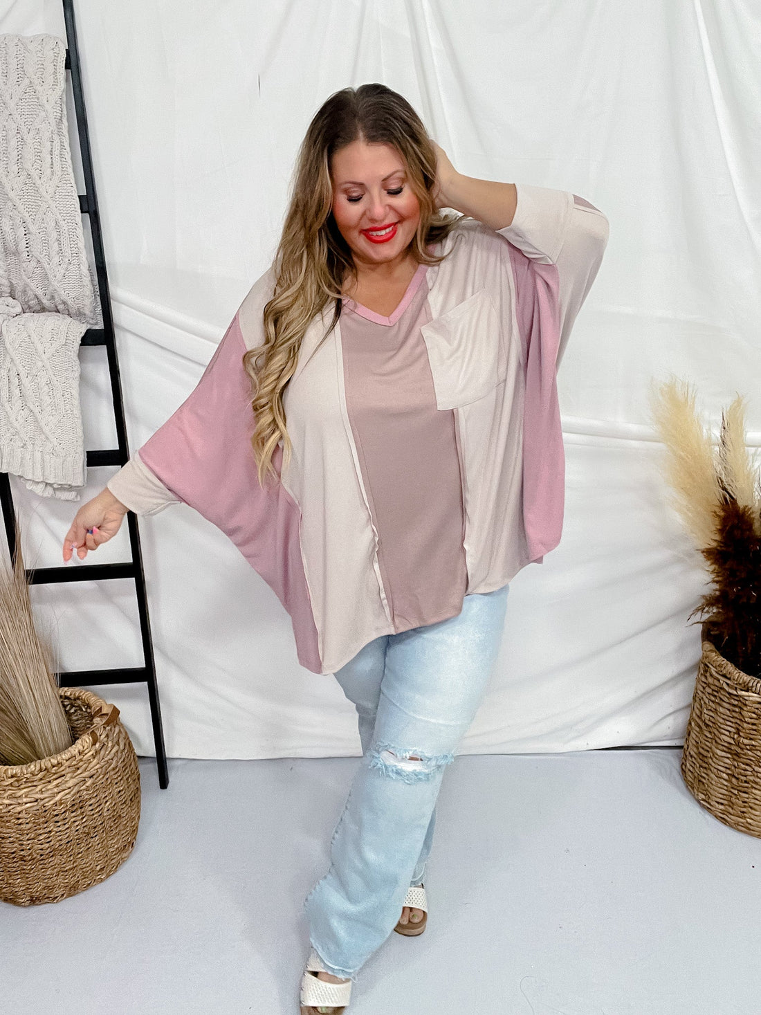 Mocha and Mauve Tunic Top - Whiskey Skies - ANDREE BY UNIT