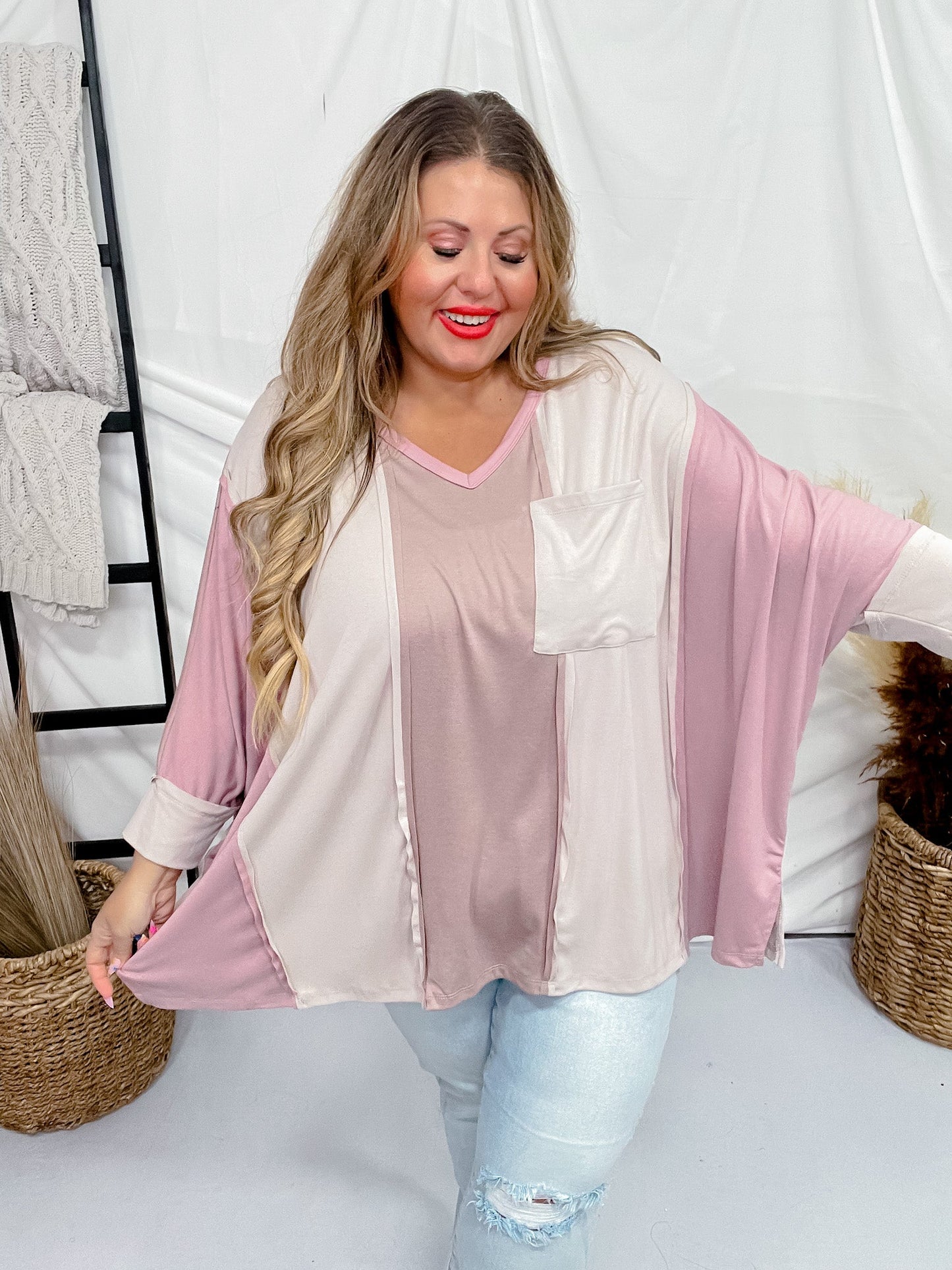 Mocha and Mauve Tunic Top - Whiskey Skies - ANDREE BY UNIT