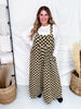 Mocha & Black Checkerboard Wide Leg Overalls - Whiskey Skies - JADE BY JANE