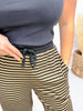 Mocha & Black Striped Wide Leg Lounge Pants - Whiskey Skies - HEIMISH