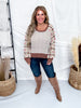 Mocha & Brown Cable Knit Sweater With Crochet Sleeves - Whiskey Skies - DAVI & DANI