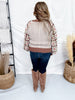 Mocha & Brown Cable Knit Sweater With Crochet Sleeves - Whiskey Skies - DAVI & DANI