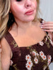 Mocha Brown Floral Smocked Wide Leg Jumpsuit - Whiskey Skies - DAVI & DANI