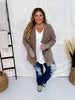 Mocha Cable Knit Sweater Cardigan - Whiskey Skies - EASEL