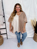 Mocha Colorblock Relaxed Fit Top - Whiskey Skies - ANDREE BY UNIT