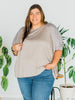 Mocha Drop Sleeve Poncho Top - Whiskey Skies - ANDREE BY UNIT