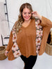 Mocha Flower Patch Drop Shoulder Top - Whiskey Skies - BLUEVELVET