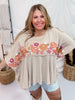 Mocha Knit Poncho W/ Embroidery - Whiskey Skies - ANDREE BY UNIT