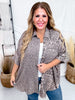 Mocha Leopard Print Button Down Top W/ High Low Hem - Whiskey Skies - DAVI & DANI