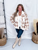 Mocha Plaid Sherpa Jacket - Whiskey Skies - ODDI