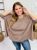 Mocha Round Neck Checkered Dolman Sleeve Top - Whiskey Skies - SEW IN LOVE