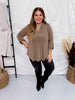 Mocha Signature 3/4 Sleeve Lizzy Top - Whiskey Skies - DEAR SCARLETT