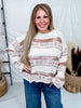 Mocha Vintage Checkered Chunky Knit Sweater - Whiskey Skies - BIBI