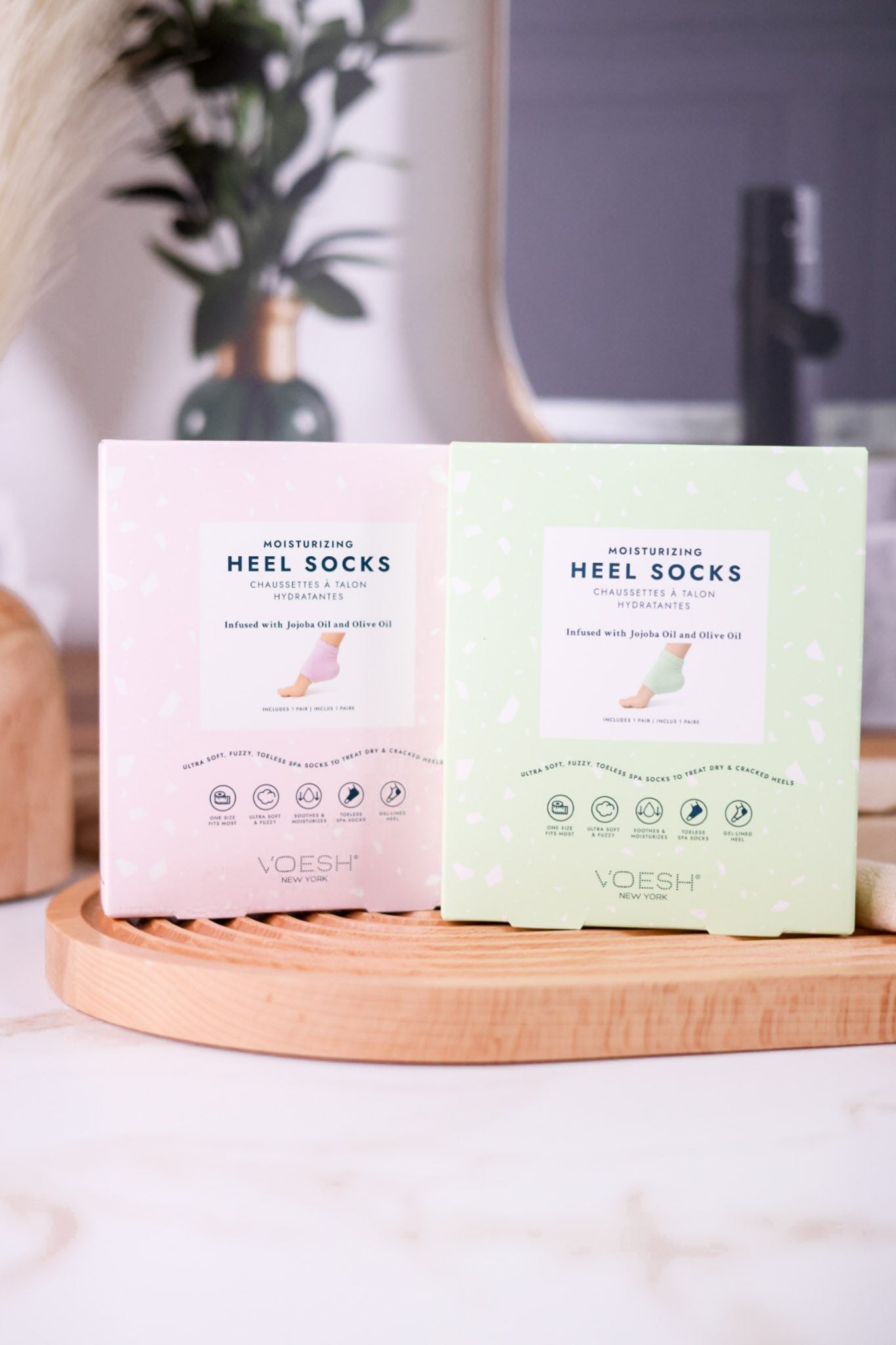 Moisturizing Heel Socks (2 Colors) - Whiskey Skies - VOESH