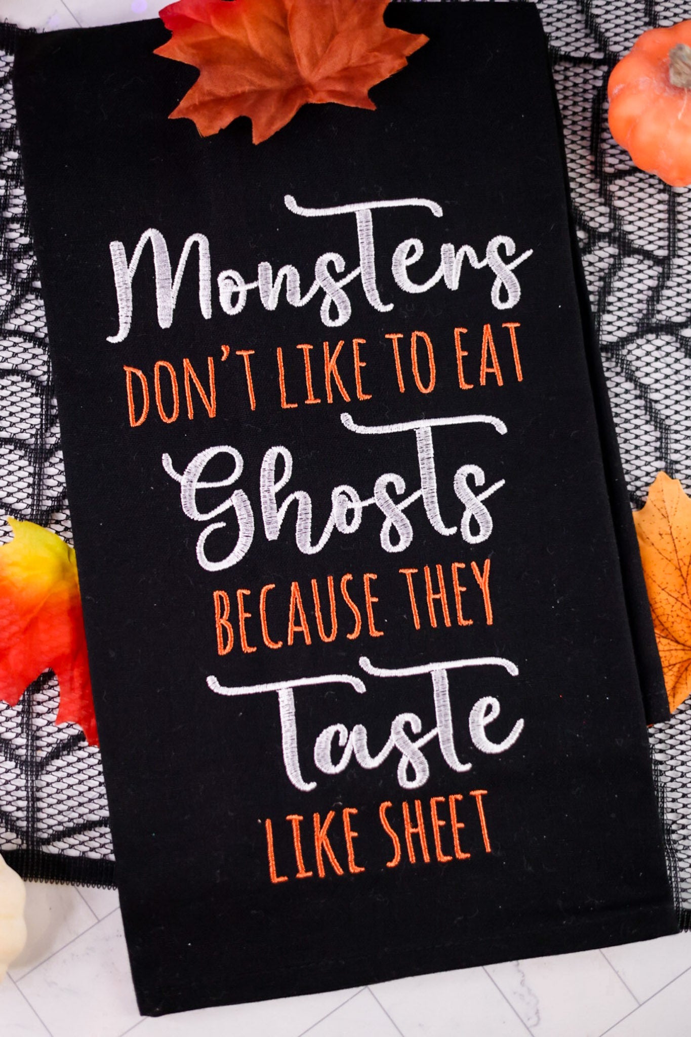 Monsters Don't Eat Ghosts Towel - Whiskey Skies - C & F ENTERPRISES
