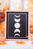 Moon Phases and Botanical Reversible Wooden Framed Sign - Whiskey Skies - ADAMS & CO