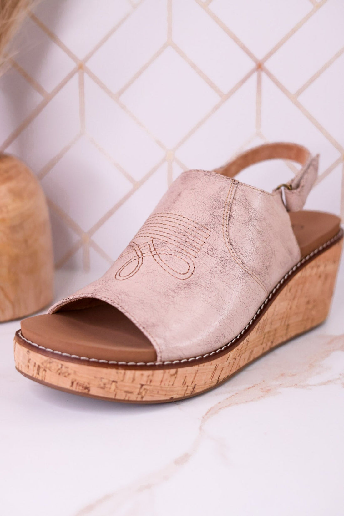 "Most Wanted" Beige Crinkle Wedges - Whiskey Skies - CORKYS FOOTWEAR