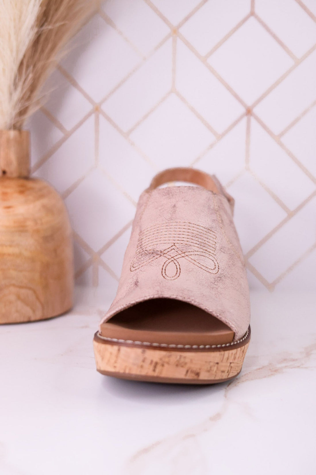"Most Wanted" Beige Crinkle Wedges - Whiskey Skies - CORKYS FOOTWEAR