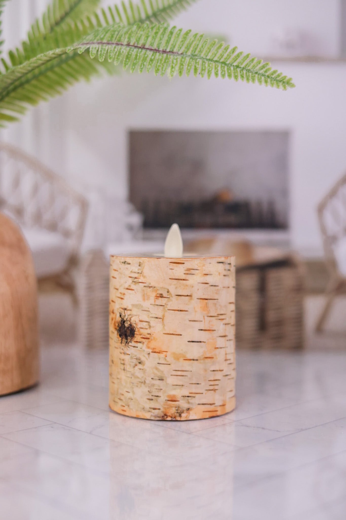 Moving Flame Birch Candle (Small) - Whiskey Skies - RAZ IMPORTS