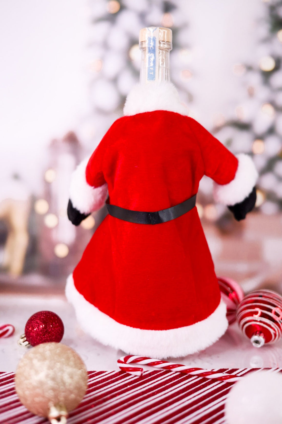 Mrs. Clause Coat Wine Bottle Sweater - Whiskey Skies - HANNA'S HANDIWORKS