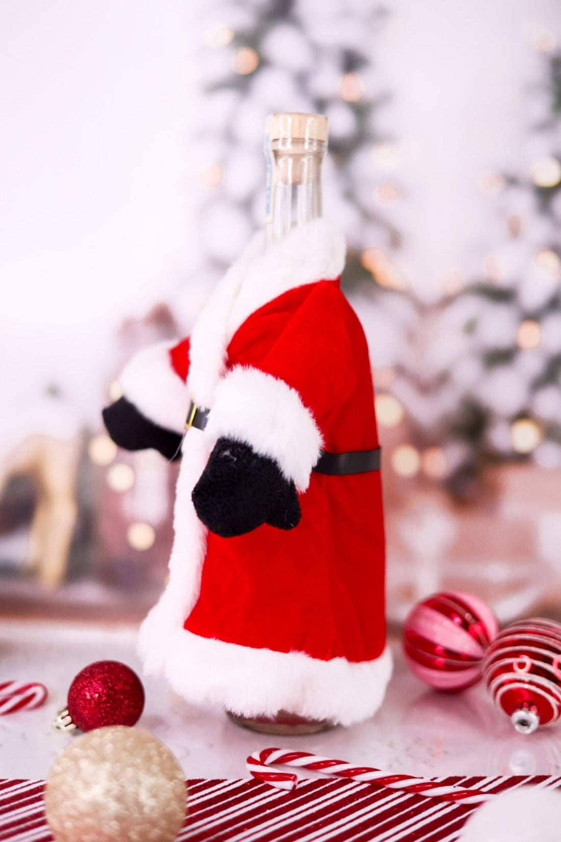 Mrs. Clause Coat Wine Bottle Sweater - Whiskey Skies - HANNA'S HANDIWORKS