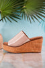 Mugshot Tan and White Striped Wedge Sandals - Whiskey Skies - CORKYS FOOTWEAR