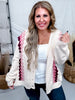Multi Color Ruffle Button Down Sweater Cardigan - Whiskey Skies - J.NNA