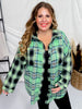 Multi Colored Green Plaid Flannel Top - Whiskey Skies - JNNA