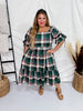 Multi Colored Plaid Tiered Midi Dress - Whiskey Skies - ODDI