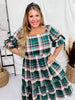 Multi Colored Plaid Tiered Midi Dress - Whiskey Skies - ODDI